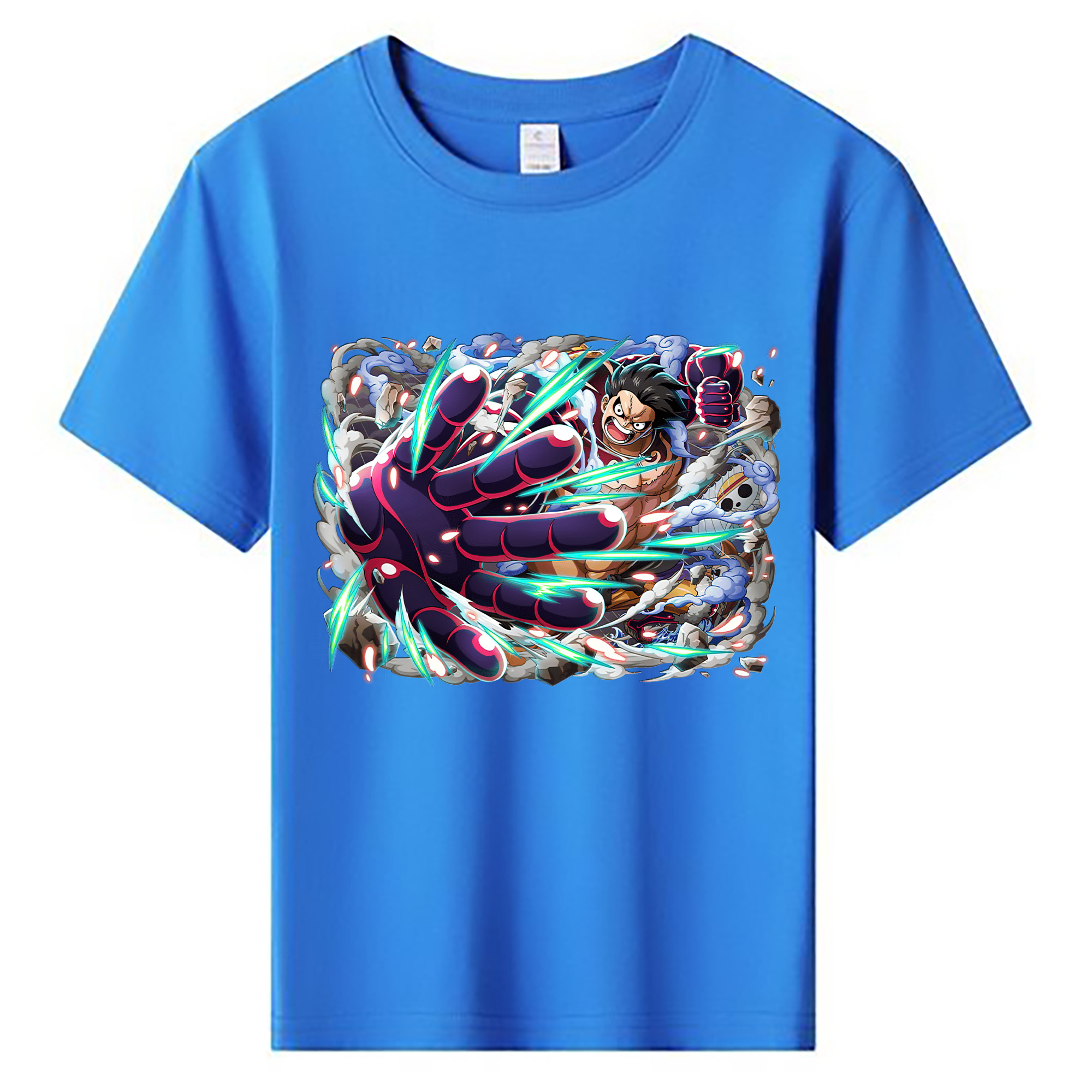 ワンピース モンキー・D・ルフィ ONE PIECE Monkey D. Luffy 綿100％キッズTシャツ（フロントプリント）